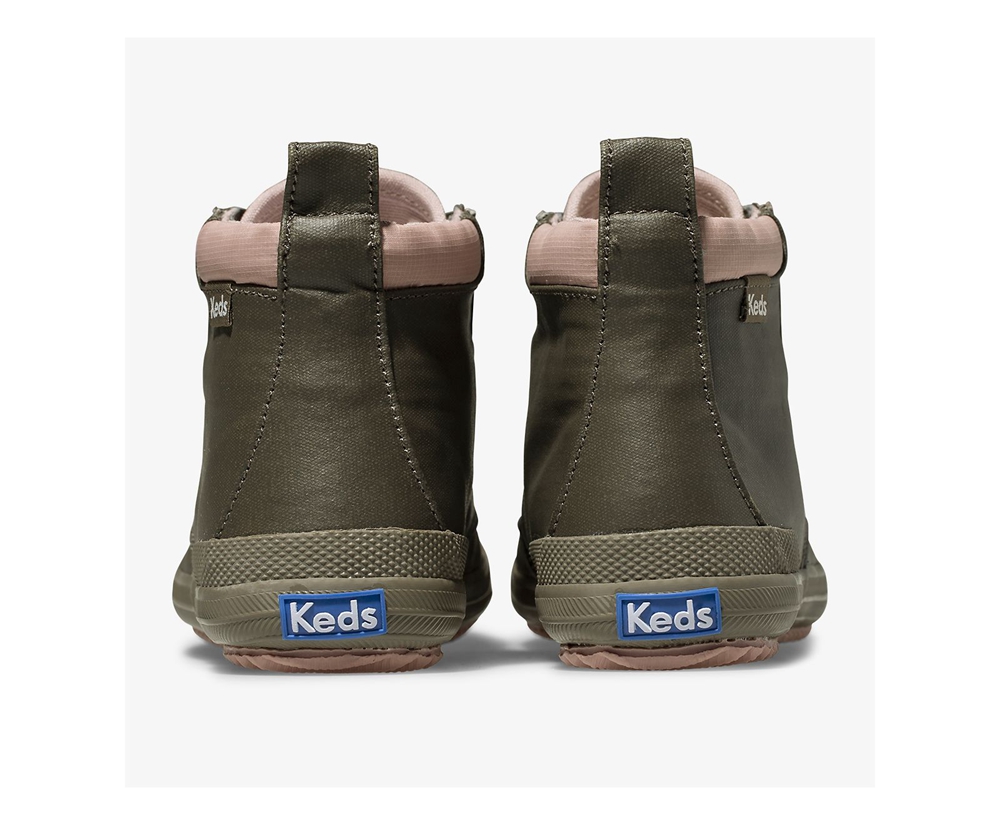 Kids Keds Boots - Cyber Scout Coated Canvas - Olive - 4072-URAYZ